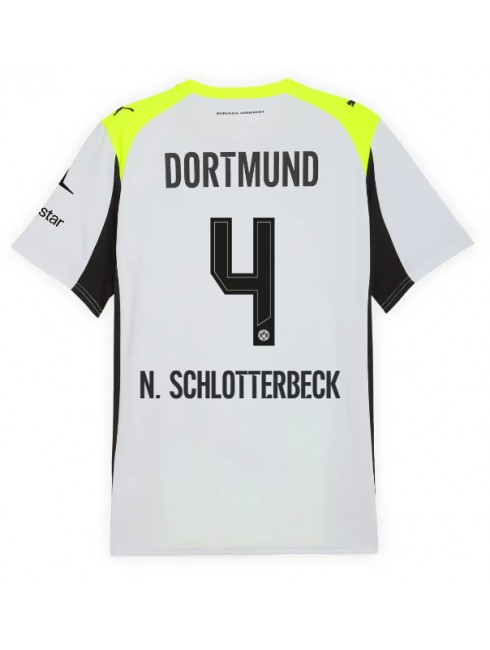 Borussia Dortmund Nico Schlotterbeck #4 Auswärtstrikot 2025-26 Kurzarm Borussia Dortmund Nico Schlotterbeck #4 Auswärtstrikot 2025-26 Kurzarm